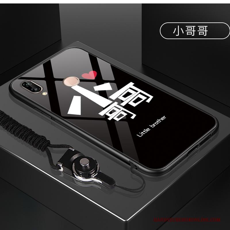Huawei P20 Lite Gehard Glas Hoes Hoesje Telefoon Rood Spotprent