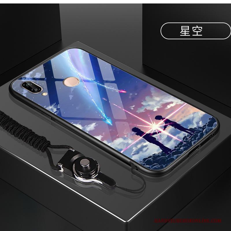 Huawei P20 Lite Gehard Glas Hoes Hoesje Telefoon Rood Spotprent