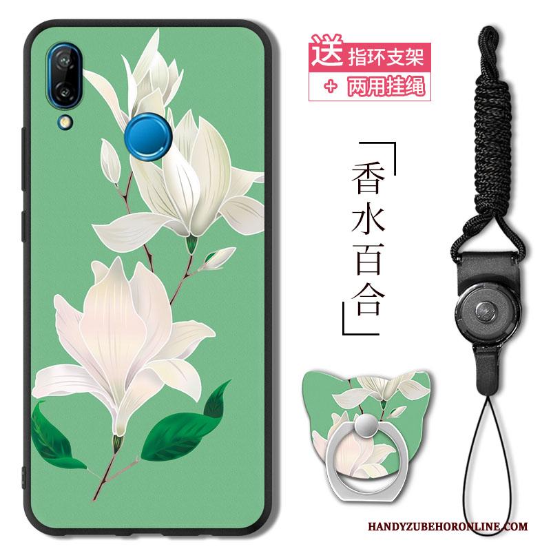 Huawei P20 Lite Hoes Nieuw Spotprent Zacht Groen Hoesje Telefoon