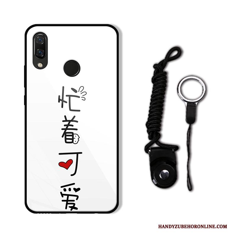 Huawei P20 Lite Hoesje Spiegel Wit Hoes Hanger Jeugd Anti-fall Bescherming
