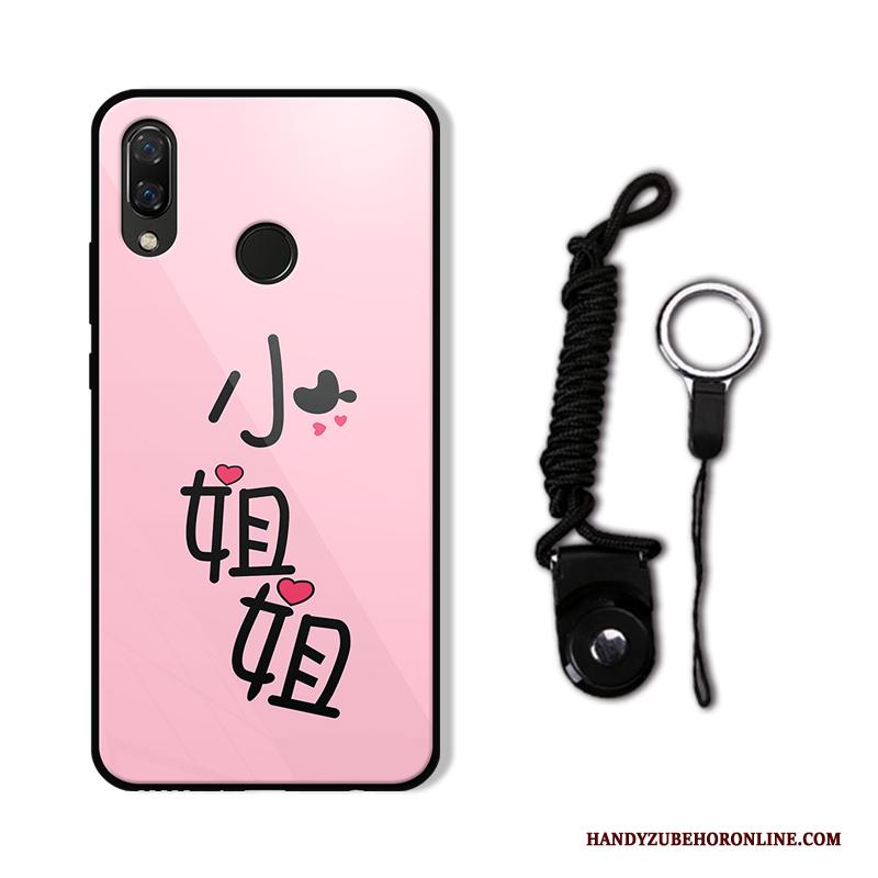 Huawei P20 Lite Hoesje Spiegel Wit Hoes Hanger Jeugd Anti-fall Bescherming