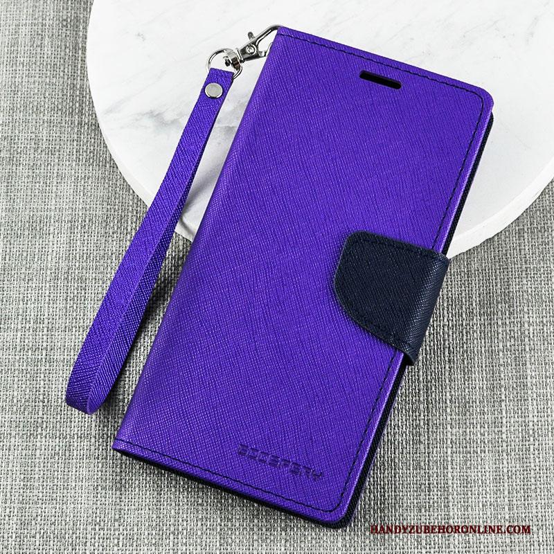 Huawei P20 Lite Leren Etui Blauw Folio Hoesje Telefoon Bescherming