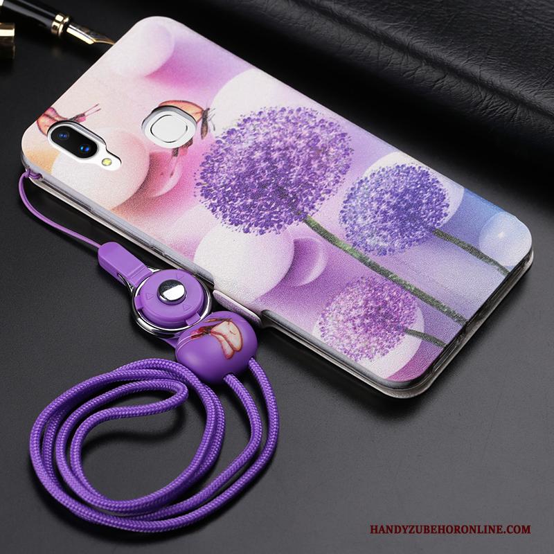 Huawei P20 Lite Purper Leren Etui Hoesje Telefoon Anti-fall Folio