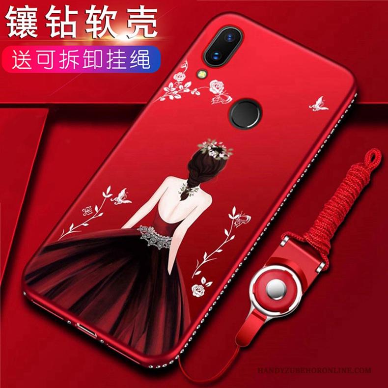 Huawei P20 Lite Rood Zacht Hoes Siliconen Hoesje Telefoon Anti-fall Dun