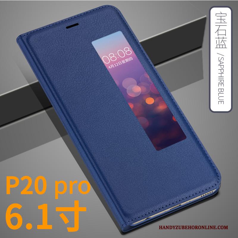 Huawei P20 Pro All Inclusive Bescherming Leren Etui Goud Anti-fall Hoesje Telefoon Folio