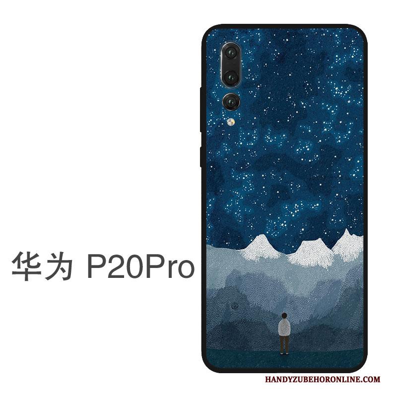 Huawei P20 Pro Blauw Bescherming Dun Hoesje Telefoon Trend Hanger Lovers