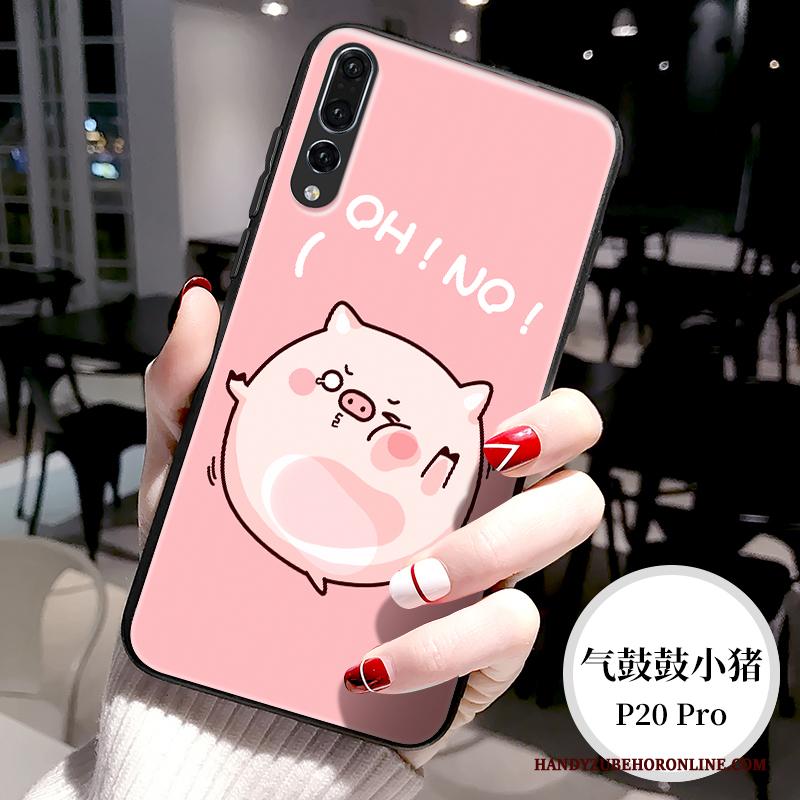 Huawei P20 Pro Glas Hoes Lovers Hoesje Telefoon Spotprent Mooie Wit