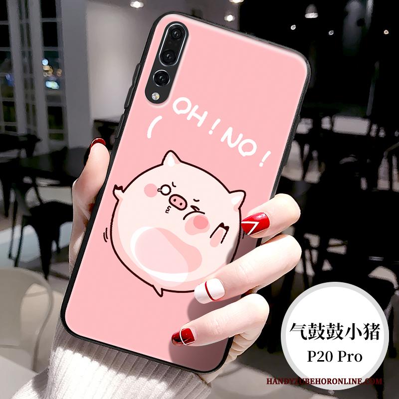 Huawei P20 Pro Glas Hoes Lovers Hoesje Telefoon Spotprent Mooie Wit