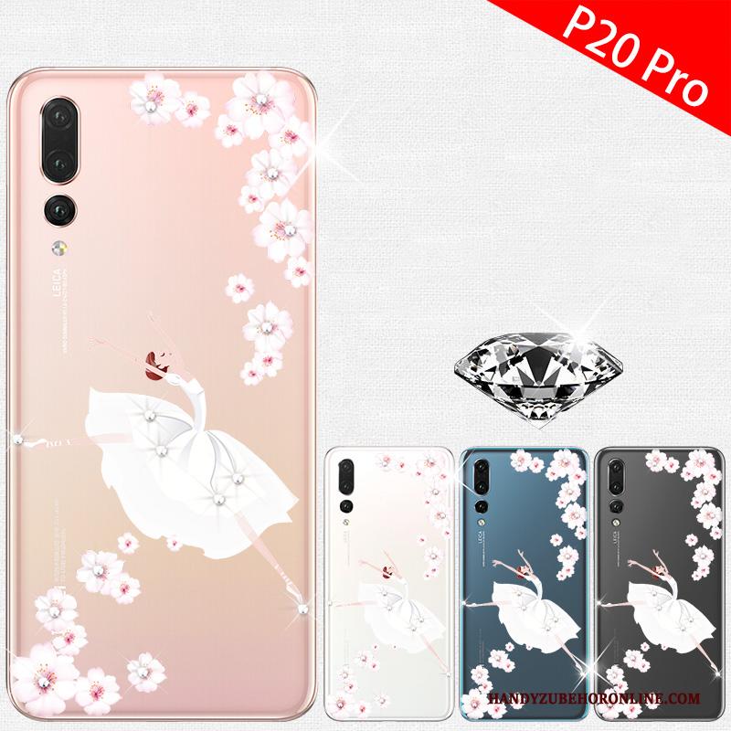 Huawei P20 Pro Hoes Hoesje Telefoon Super Met Strass Doorzichtig Persoonlijk Siliconen