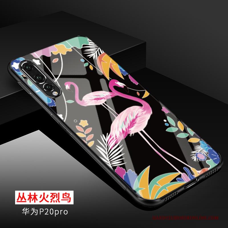 Huawei P20 Pro Hoesje Hoes Elegante Lovers Rood Glas Bescherming Mooie