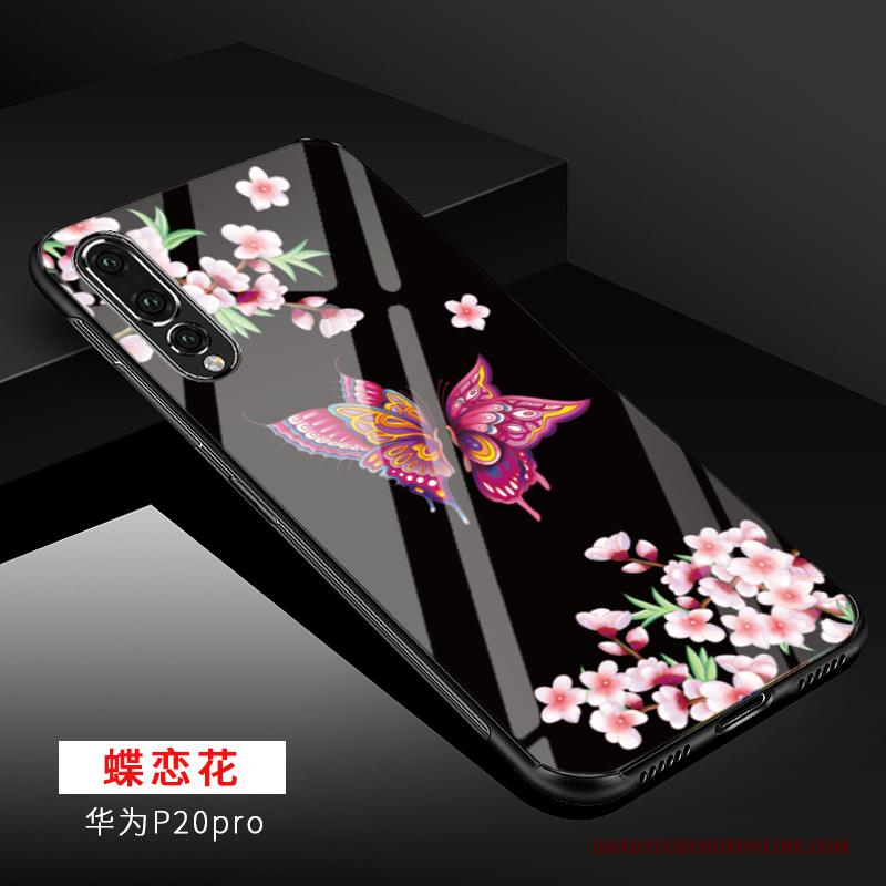 Huawei P20 Pro Hoesje Hoes Elegante Lovers Rood Glas Bescherming Mooie