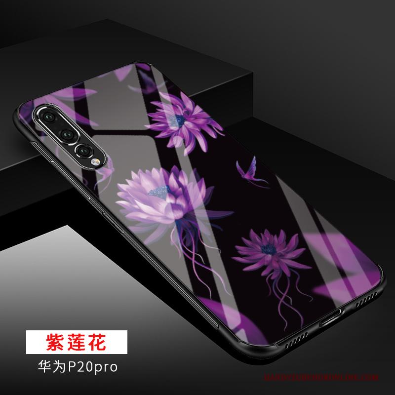 Huawei P20 Pro Hoesje Hoes Elegante Lovers Rood Glas Bescherming Mooie