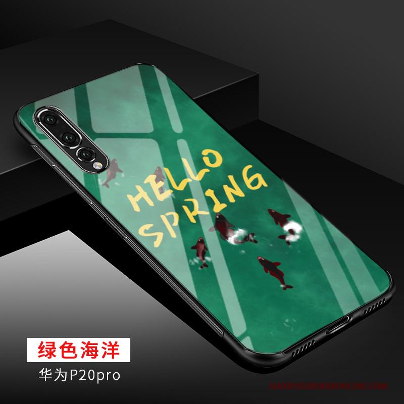 Huawei P20 Pro Hoesje Hoes Elegante Lovers Rood Glas Bescherming Mooie