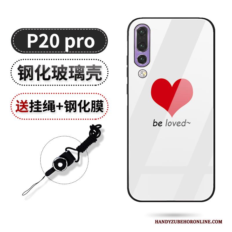 Huawei P20 Pro Hoesje Telefoon Zwart Glas All Inclusive Trendy Merk Net Red Anti-fall