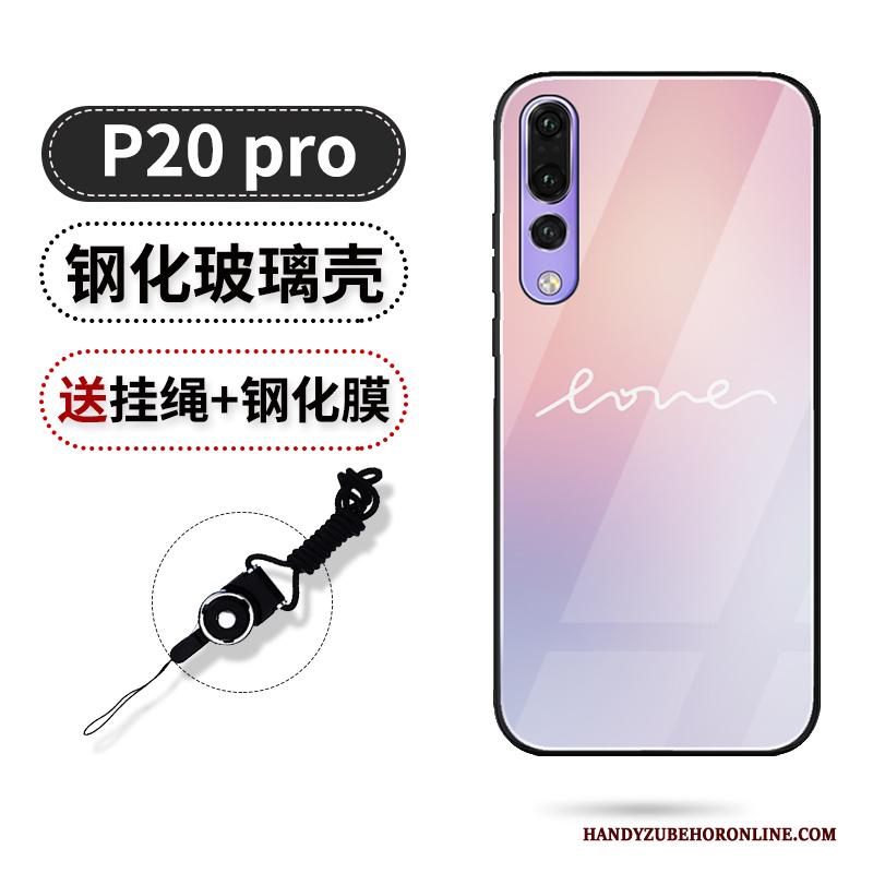 Huawei P20 Pro Hoesje Telefoon Zwart Glas All Inclusive Trendy Merk Net Red Anti-fall