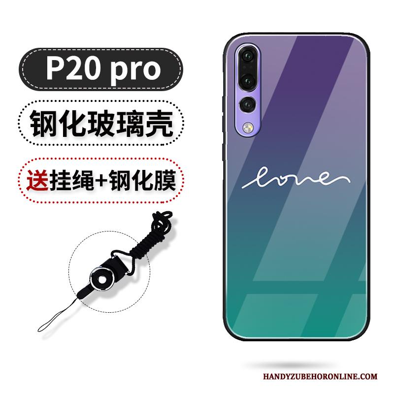 Huawei P20 Pro Hoesje Telefoon Zwart Glas All Inclusive Trendy Merk Net Red Anti-fall