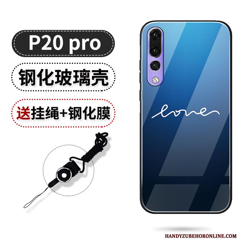 Huawei P20 Pro Hoesje Telefoon Zwart Glas All Inclusive Trendy Merk Net Red Anti-fall