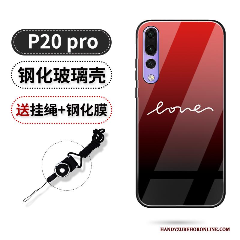 Huawei P20 Pro Hoesje Telefoon Zwart Glas All Inclusive Trendy Merk Net Red Anti-fall