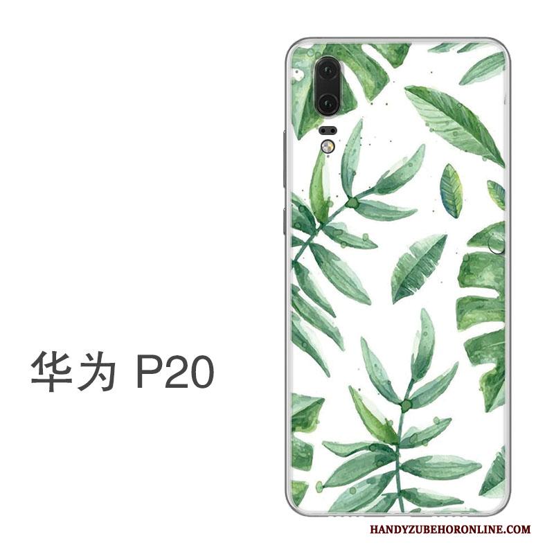 Huawei P20 Reliëf Siliconen Hoesje All Inclusive Zacht Bescherming Groen