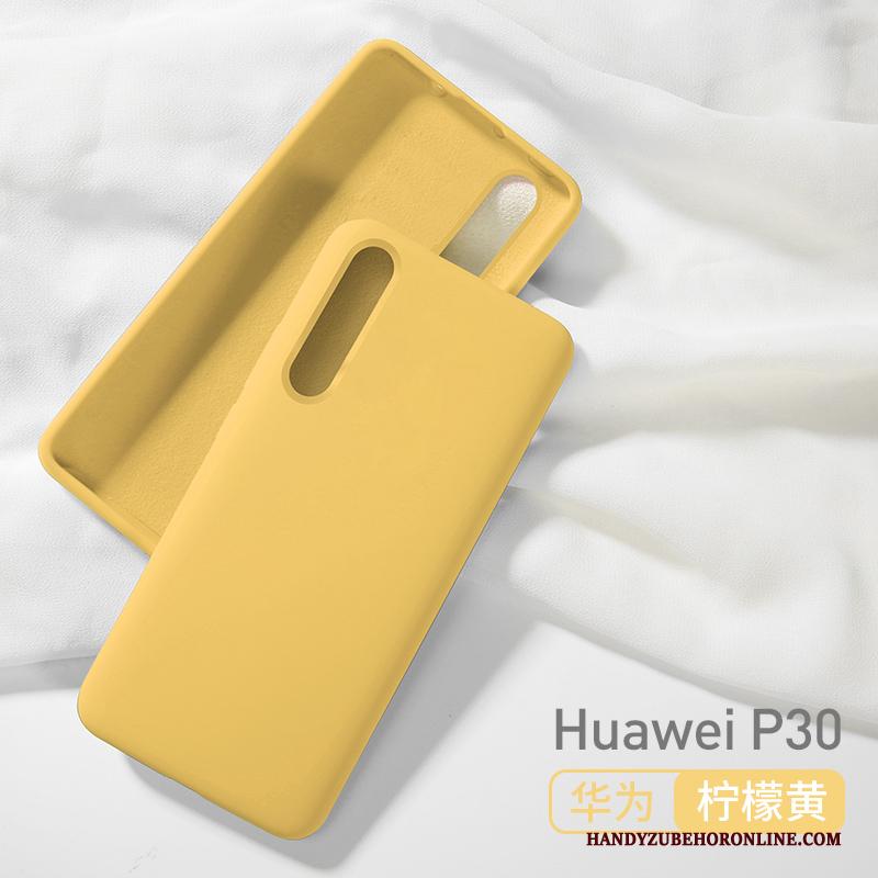 Huawei P30 All Inclusive Dun Hoesje Telefoon Trendy Merk Geel Anti-fall Scheppend