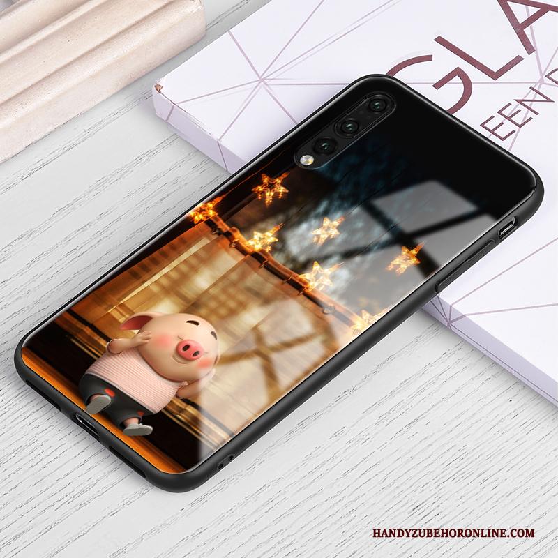 Huawei P30 All Inclusive Hoesje Telefoon Spiegel Glas Net Red Eenvoudige Zacht