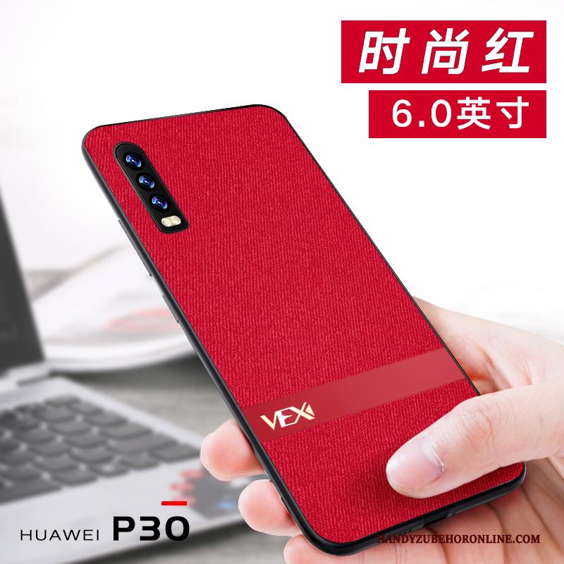 Huawei P30 Dun All Inclusive Rood Siliconen Hoesje Telefoon Patroon Net Red