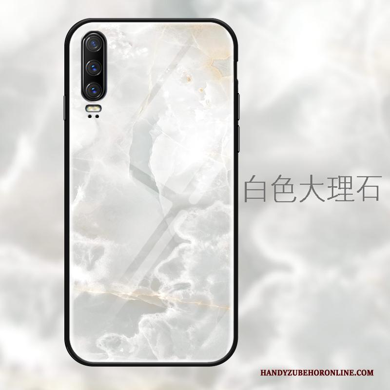 Huawei P30 Eenvoudige Siliconen Trend Glas All Inclusive Hoesje Telefoon Mode