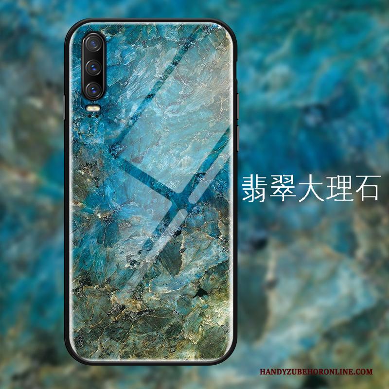 Huawei P30 Eenvoudige Siliconen Trend Glas All Inclusive Hoesje Telefoon Mode