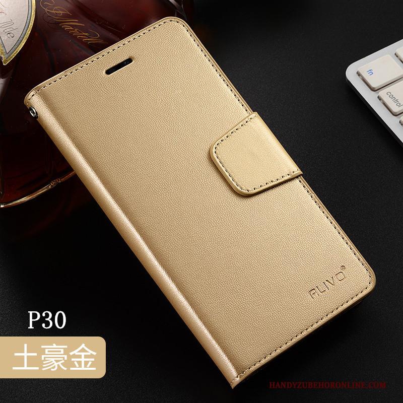 Huawei P30 Goud Hoesje Telefoon Anti-fall Clamshell Bescherming Trend Zacht