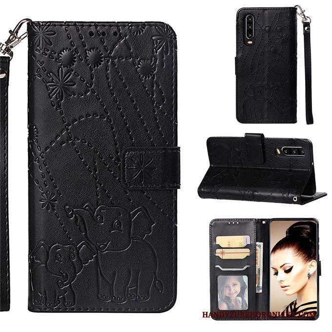 Huawei P30 Hoes Bescherming Purper Anti-fall Mobiele Telefoon Folio Hoesje Telefoon