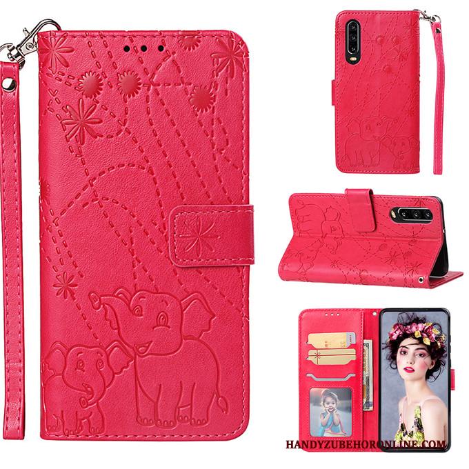 Huawei P30 Hoes Bescherming Purper Anti-fall Mobiele Telefoon Folio Hoesje Telefoon