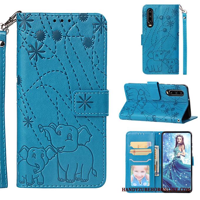 Huawei P30 Hoes Bescherming Purper Anti-fall Mobiele Telefoon Folio Hoesje Telefoon