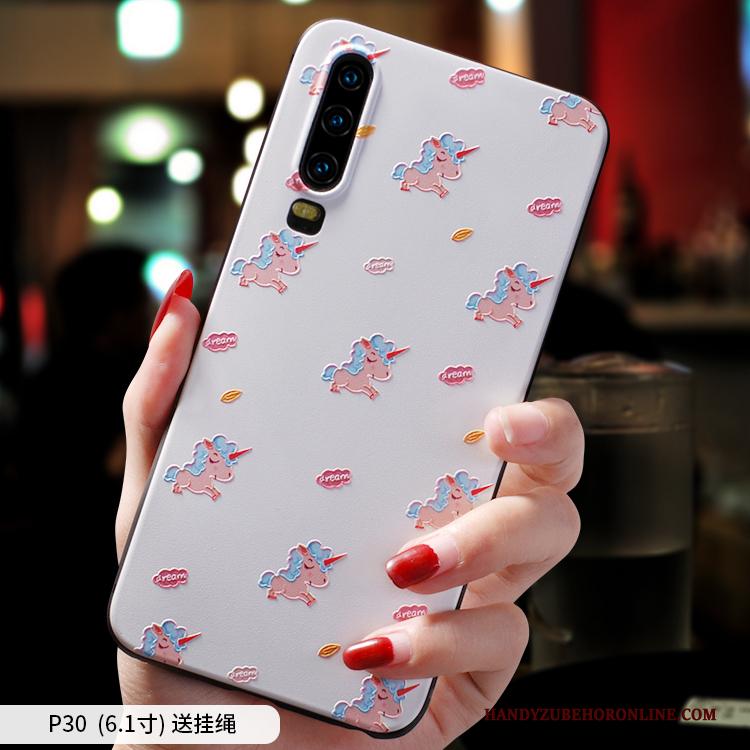 Huawei P30 Hoes Hoesje Telefoon Anti-fall Trendy Merk Roze Net Red Schrobben