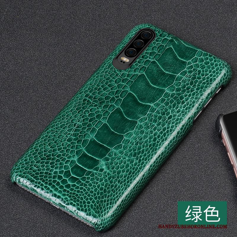 Huawei P30 Hoesje Anti-fall Persoonlijk Eenvoudige Blauw Leer Luxe Scheppend