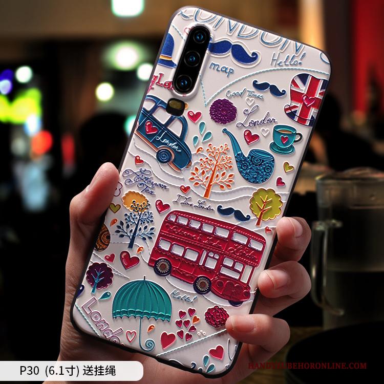 Huawei P30 Hoesje Hanger Persoonlijk All Inclusive Schrobben Lichte En Dun Bescherming Spotprent