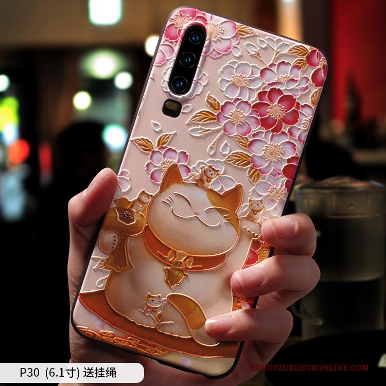 Huawei P30 Hoesje Hanger Persoonlijk All Inclusive Schrobben Lichte En Dun Bescherming Spotprent