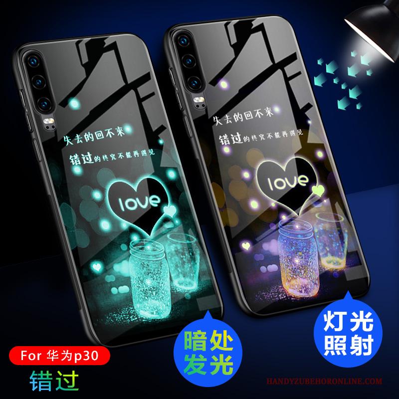 Huawei P30 Hoesje Mooie Siliconen Bescherming Super Schrobben Lichtende Hoes