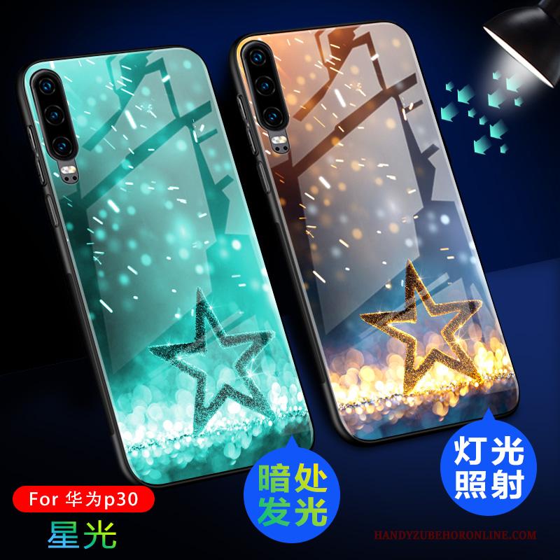 Huawei P30 Hoesje Mooie Siliconen Bescherming Super Schrobben Lichtende Hoes