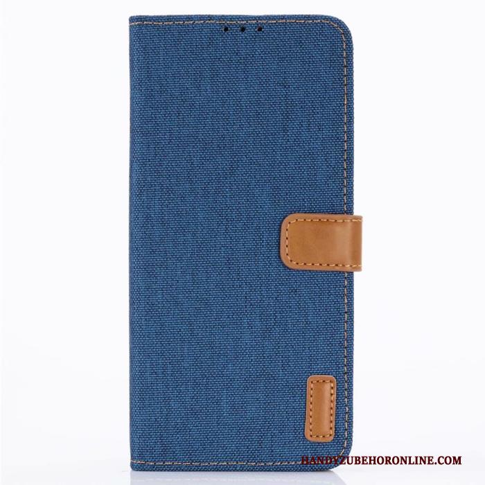 Huawei P30 Hoesje Patroon Blauw Mobiele Telefoon Portemonnee Leer Kaart Denim