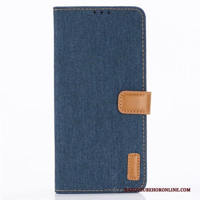 Huawei P30 Hoesje Patroon Blauw Mobiele Telefoon Portemonnee Leer Kaart Denim