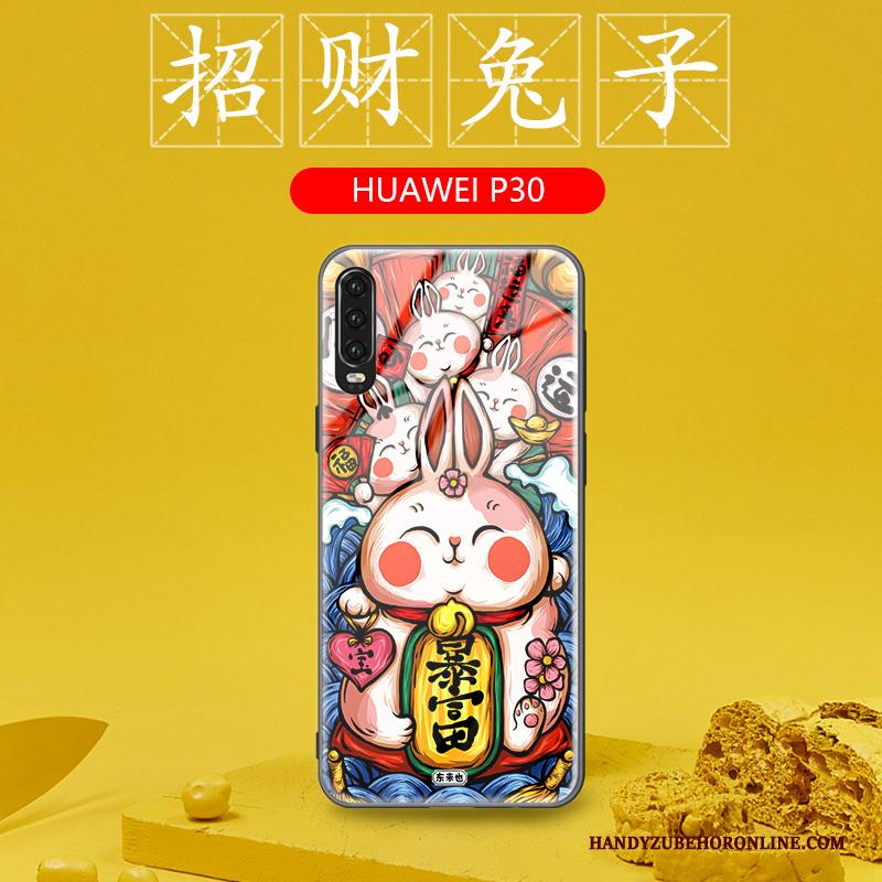 Huawei P30 Hoesje Persoonlijk All Inclusive Glas Groen Chinese Stijl Siliconen Bescherming