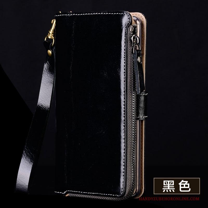 Huawei P30 Hoesje Rits Hanger Anti-fall Leren Etui Portemonnee High End Hoes