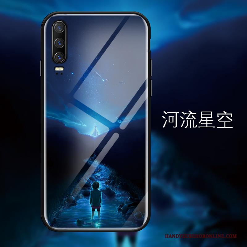 Huawei P30 Hoesje Scheppend Spiegel Hoes Trend Gehard Glas Zacht Mini