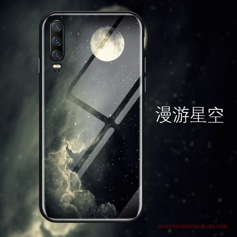 Huawei P30 Hoesje Scheppend Spiegel Hoes Trend Gehard Glas Zacht Mini