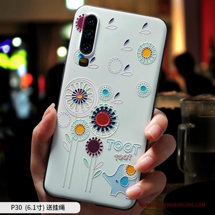 Huawei P30 Hoesje Scheppend Zacht Dun Siliconen Purper Nieuw Mooie