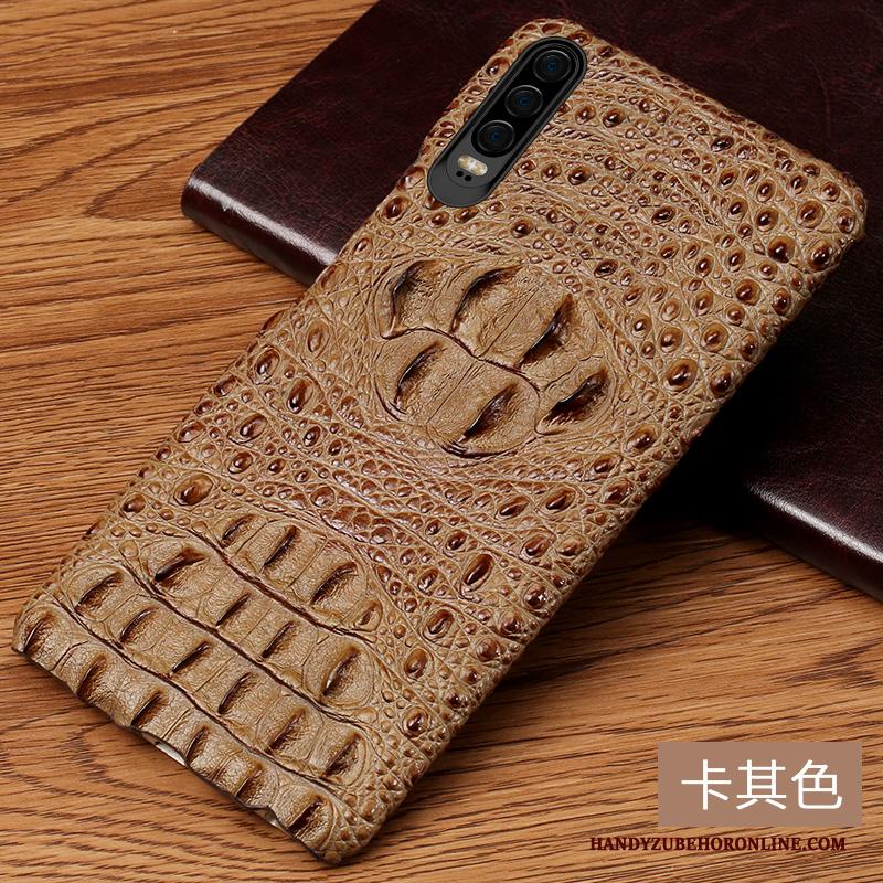 Huawei P30 Hoesje Telefoon Bedrijf Leer Mode Krokodillenleer Elegante High End