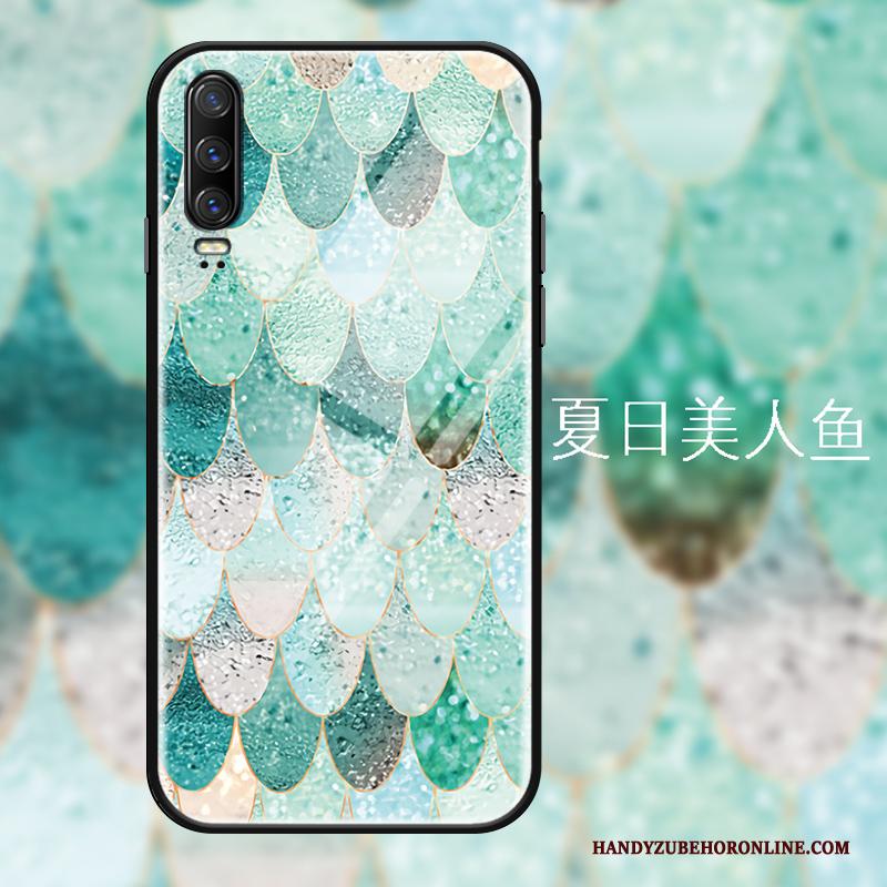 Huawei P30 Hoesje Telefoon Mode Groen Spiegel All Inclusive Trend Anti-fall