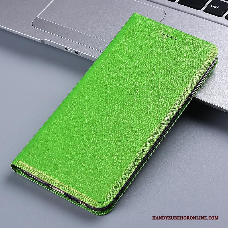 Huawei P30 Hoesje Telefoon Zijde Echt Leer Leren Etui All Inclusive Groen Patroon