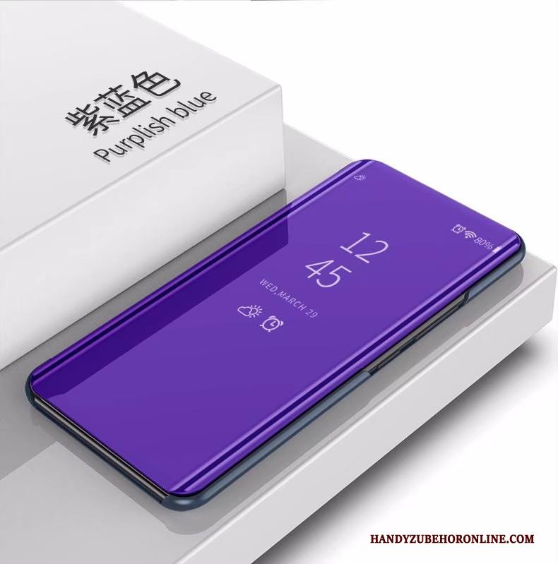 Huawei P30 Lite All Inclusive Bescherming Hoesje Telefoon Winterslaap Spiegel Blauw Folio