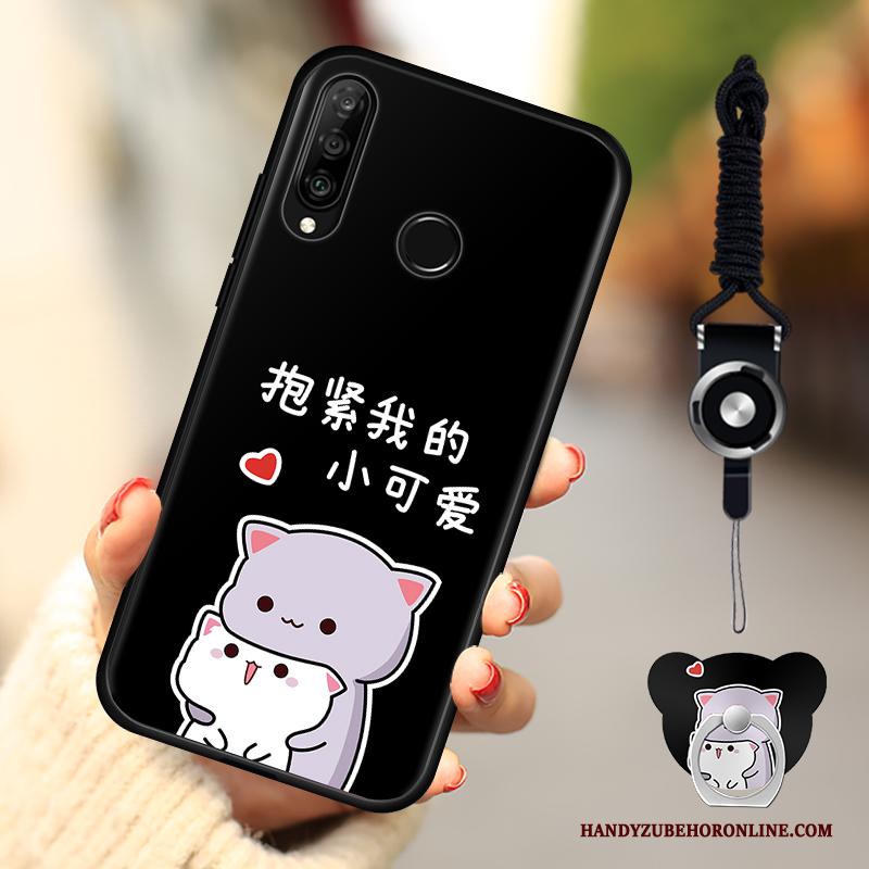 Huawei P30 Lite Bescherming Hoesje Telefoon Zwart Zacht Net Red Anti-fall